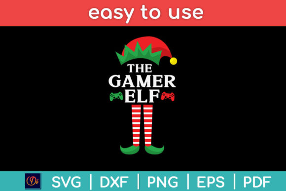Gamer Elf Family Matching Christmas Graphics & Print Templates