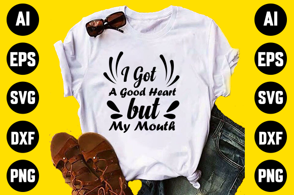 Good Heart Funny Svg Design for Graphics & Print Templates