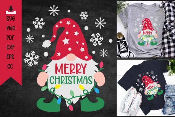 Merry Christmas Svg Gnome Shirt Svg Graphics and Print Templates
