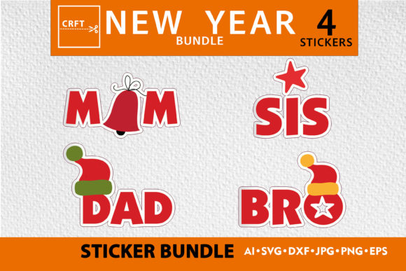 SVG Bundle Cut Files - New Years Family